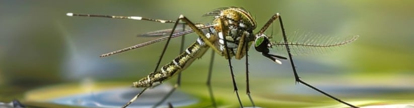 Moustique posé sur l'eau